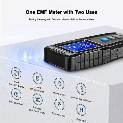 ERICKHILL EMF Meter Digital Electromagnetic Field Radiation Detector Machine Tristar Online