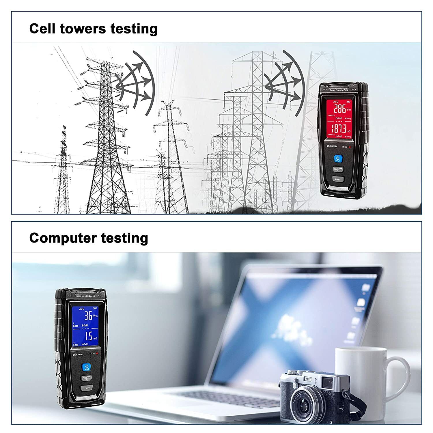 ERICKHILL EMF Meter Digital Electromagnetic Field Radiation Detector Machine Tristar Online