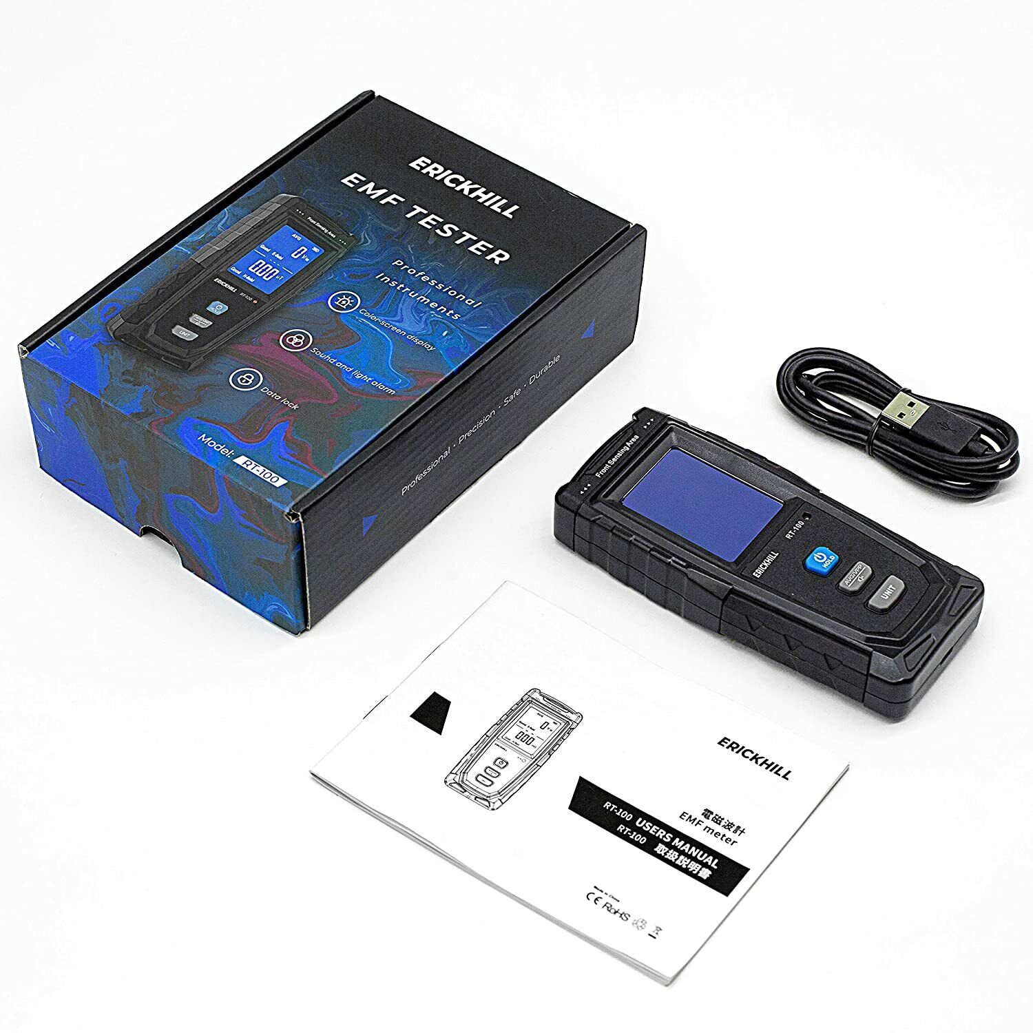 ERICKHILL EMF Meter Digital Electromagnetic Field Radiation Detector Machine Tristar Online