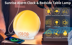 Sunrise Alarm Clock Wake Up Light 7 Sounds, Dual Alarms, Snooze, FM Radio Tristar Online