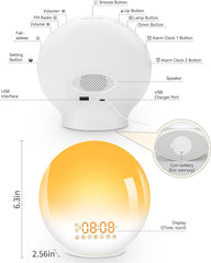 Sunrise Alarm Clock Wake Up Light 7 Sounds, Dual Alarms, Snooze, FM Radio Tristar Online