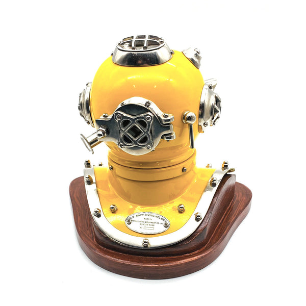 US Navy Mark V Diving Helmet Miniature 230mm - Yellow Tristar Online