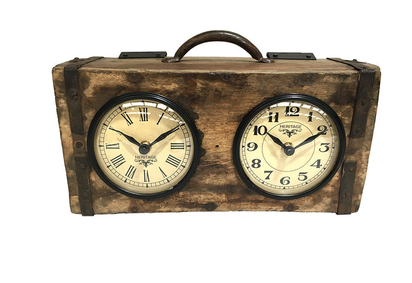 Table Clock - Brick Mould Dual Dial Tristar Online