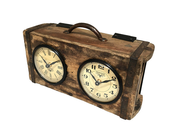 Table Clock - Brick Mould Dual Dial Tristar Online