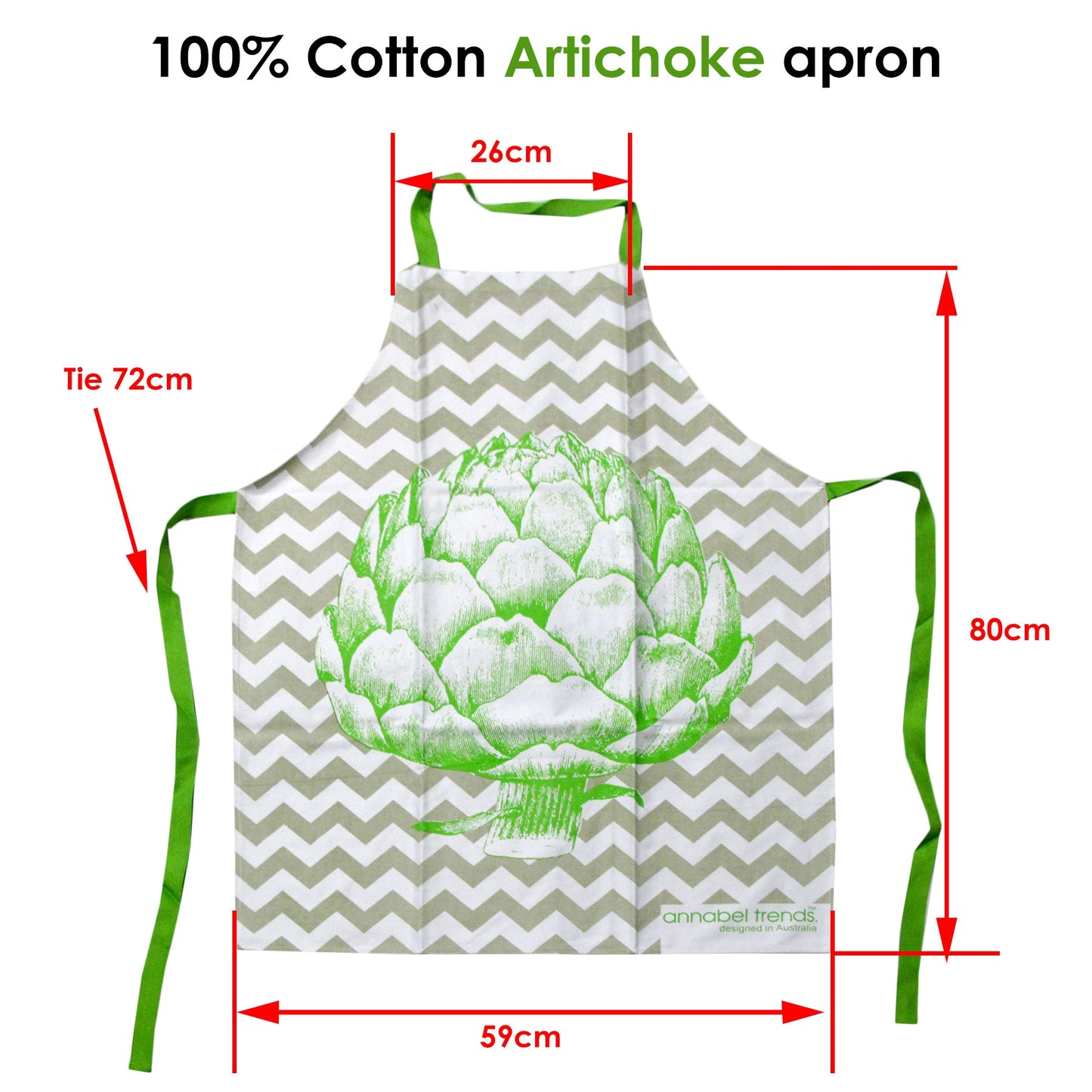 Artichoke 100% Cotton Apron 59 x 80cm Tristar Online