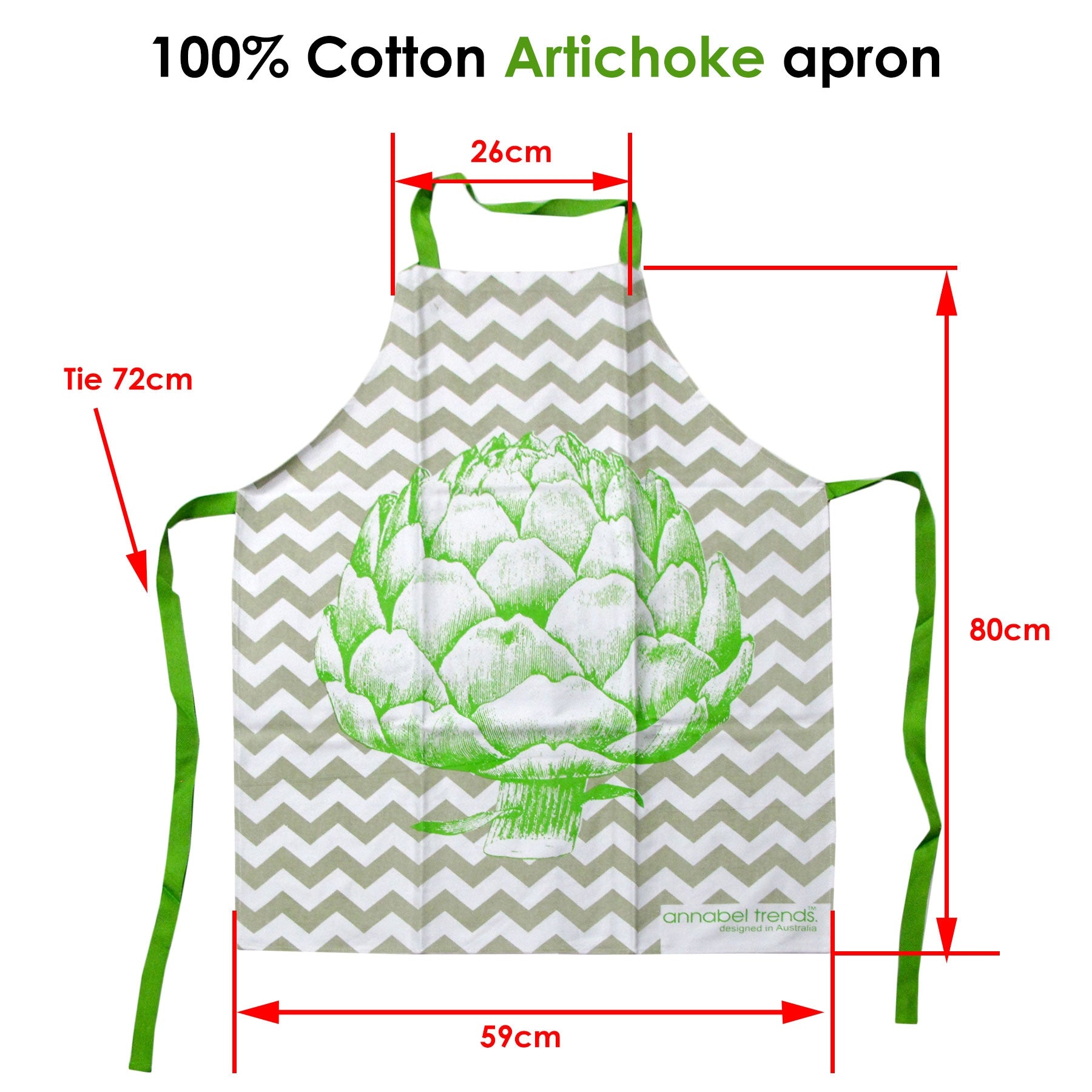 Artichoke 100% Cotton Apron 59 x 80cm Tristar Online