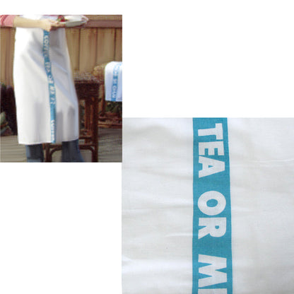 Coffee, Tea or Me Blue White Master Chef Half Cotton Apron 86 x 96 cm Tristar Online