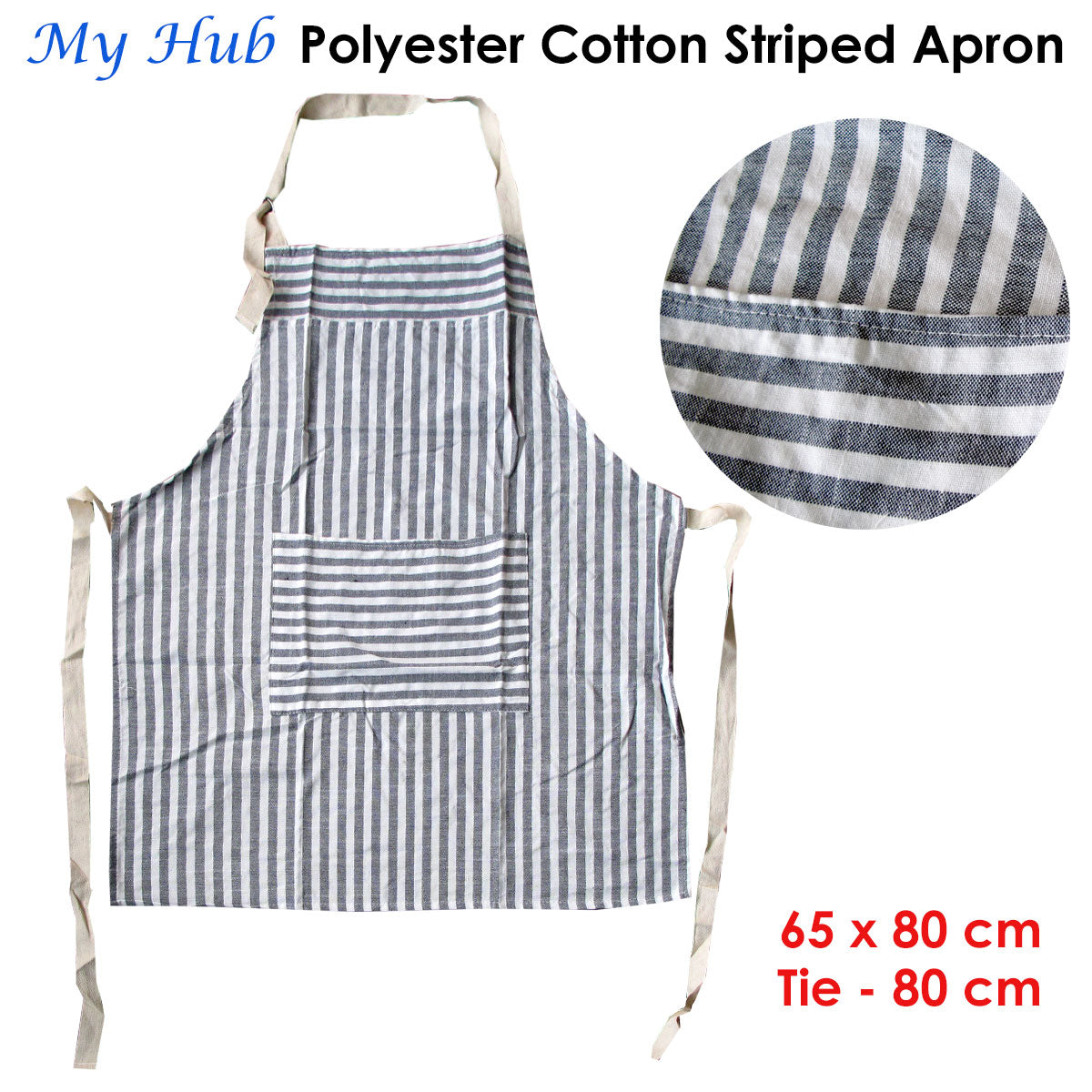 My Hub Polyester Cotton Striped Apron Tristar Online