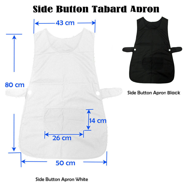 Ladies Women Side Button Tabard Apron 50x80 cm Black Tristar Online