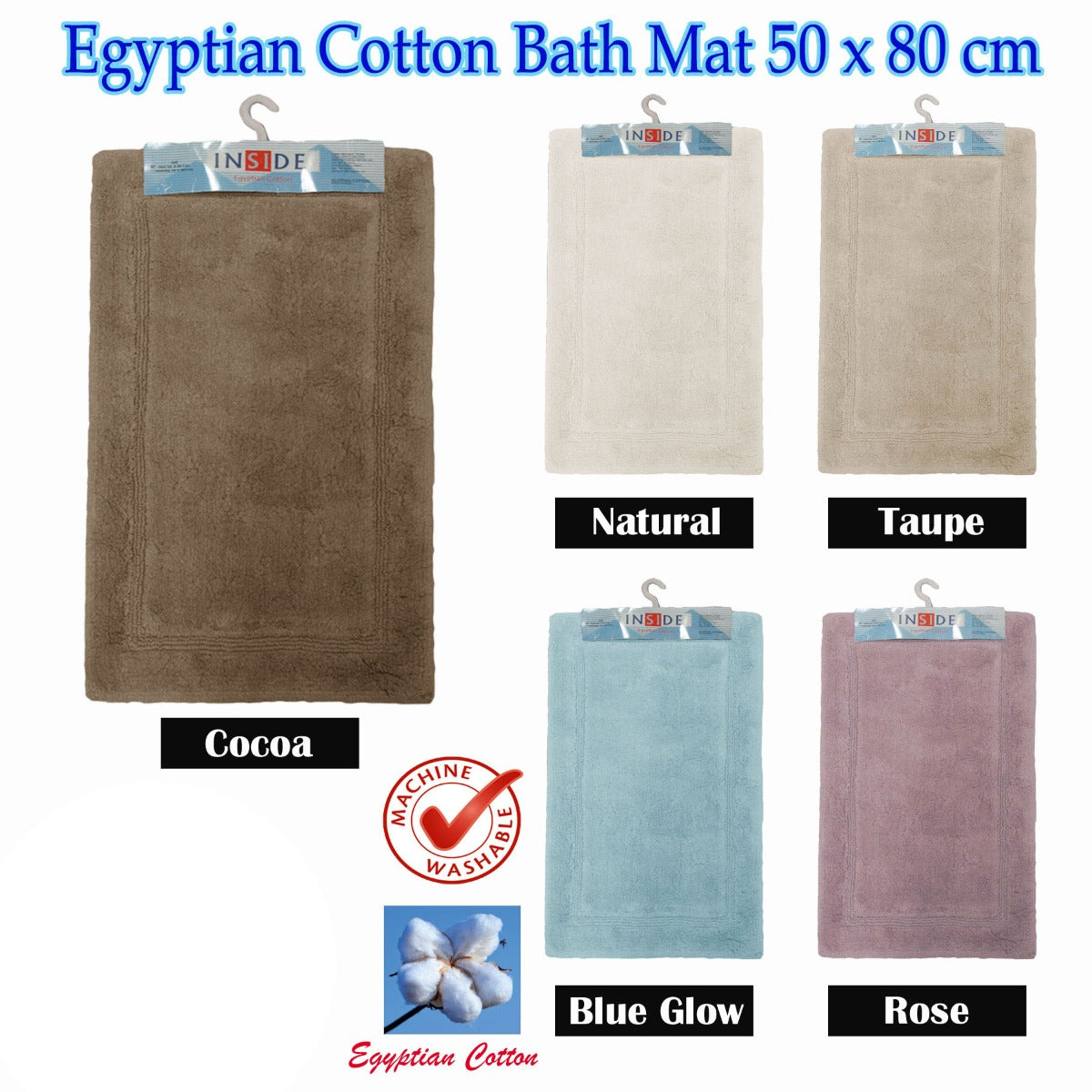 Egyptian Cotton Bath Mat 50x80 cm Natural Tristar Online