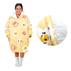 Adult Women Comfy Warm Blanket Hoodie with Sherpa Fleece Reverse Yellow Brekkie Time Tristar Online