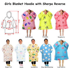 Girls Comfy Warm Blanket Hoodie with Sherpa Fleece Reverse Bookworm Tristar Online