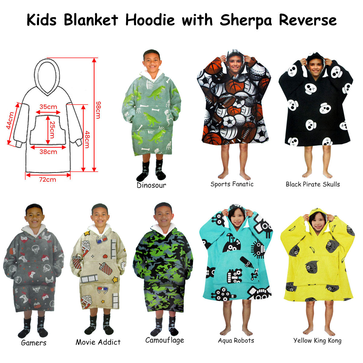 Blanket Hoodie with Sherpa Reverse Aqua Robots Tristar Online
