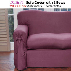 Mauve Sofa Cover 2 to 3 Seater 230 X 420cm Tristar Online