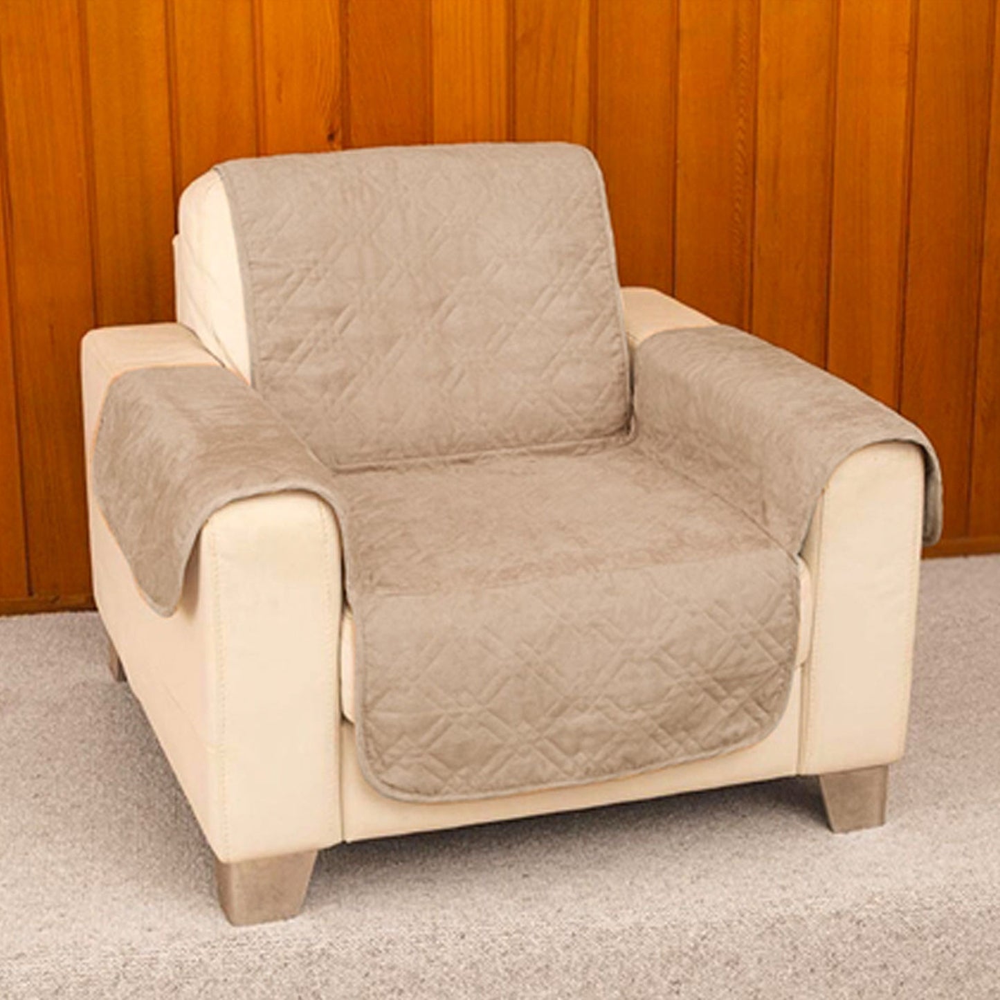 Faux Suede 1 Seater Sofa Protector Camel Tristar Online