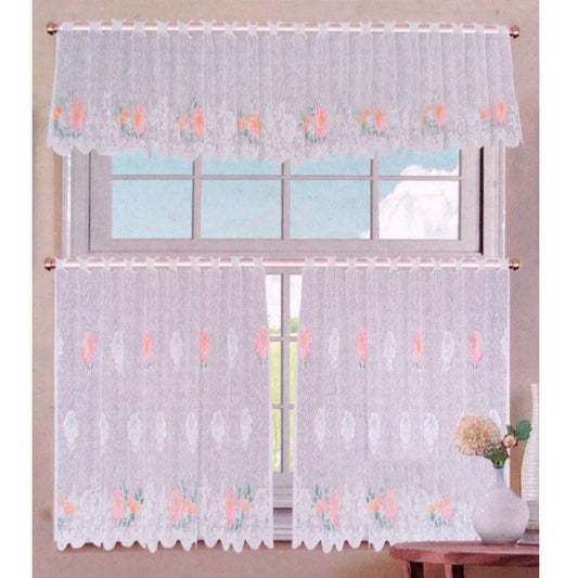 3 Pce Cafe Gardenia Lace Curtain Set Tristar Online