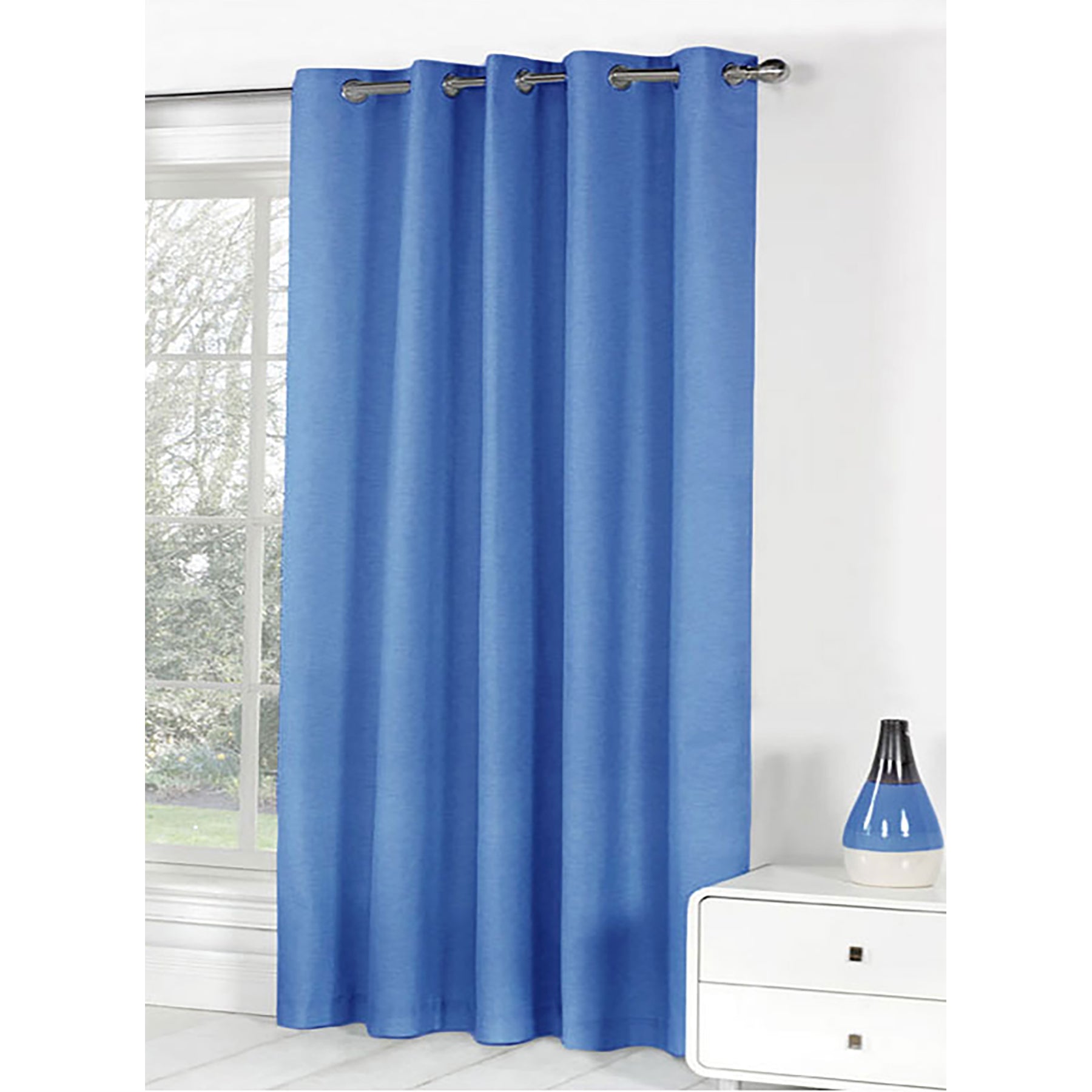 Bloomington One Panel of Easy Care Eyelet Curtains Blue 180 x 221 cm Tristar Online