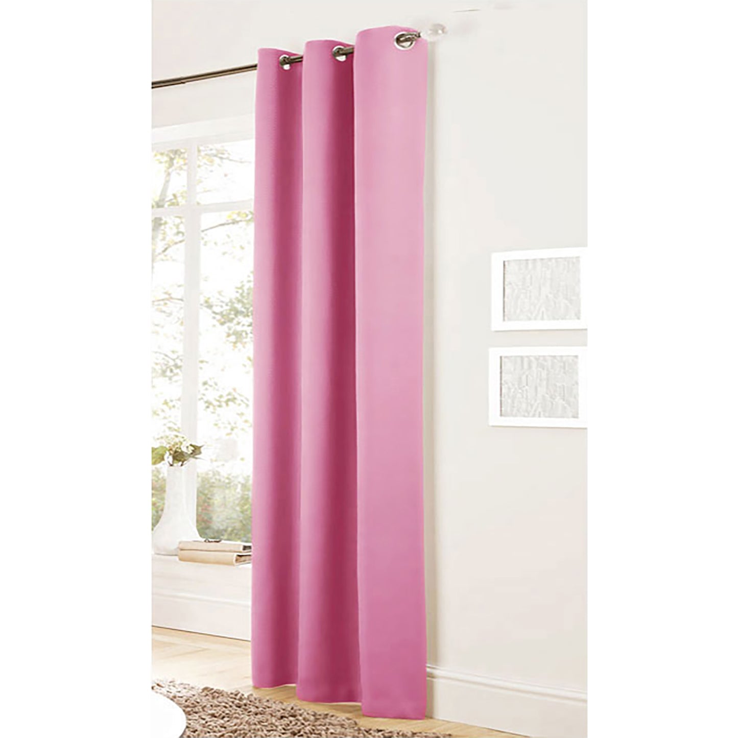 Bloomington One Panel of Easy Care Eyelet Curtains Pink 120 x 221 cm Tristar Online