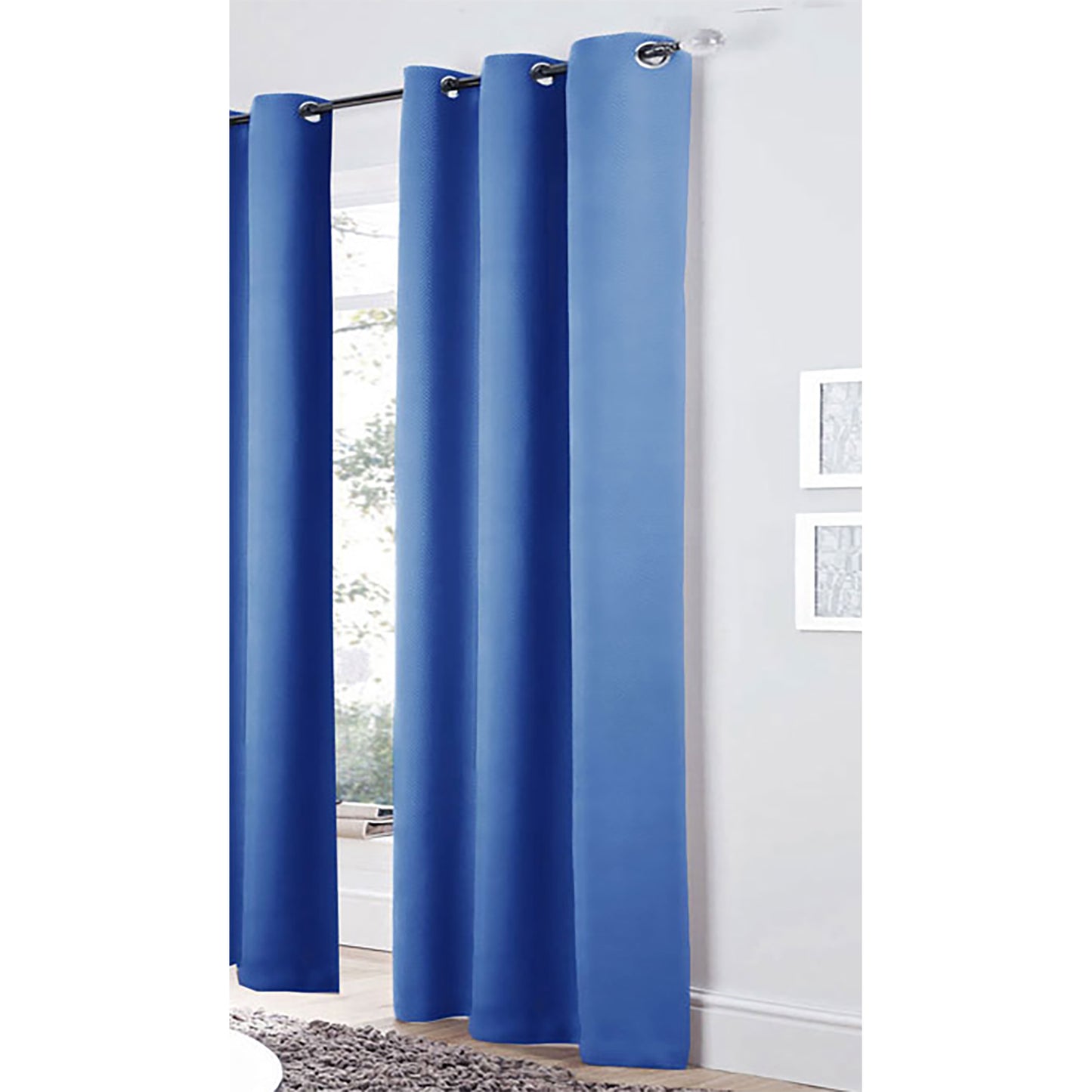 Bloomington Pair of Easy Care Eyelet Curtains Blue 120 x 221 cm Tristar Online