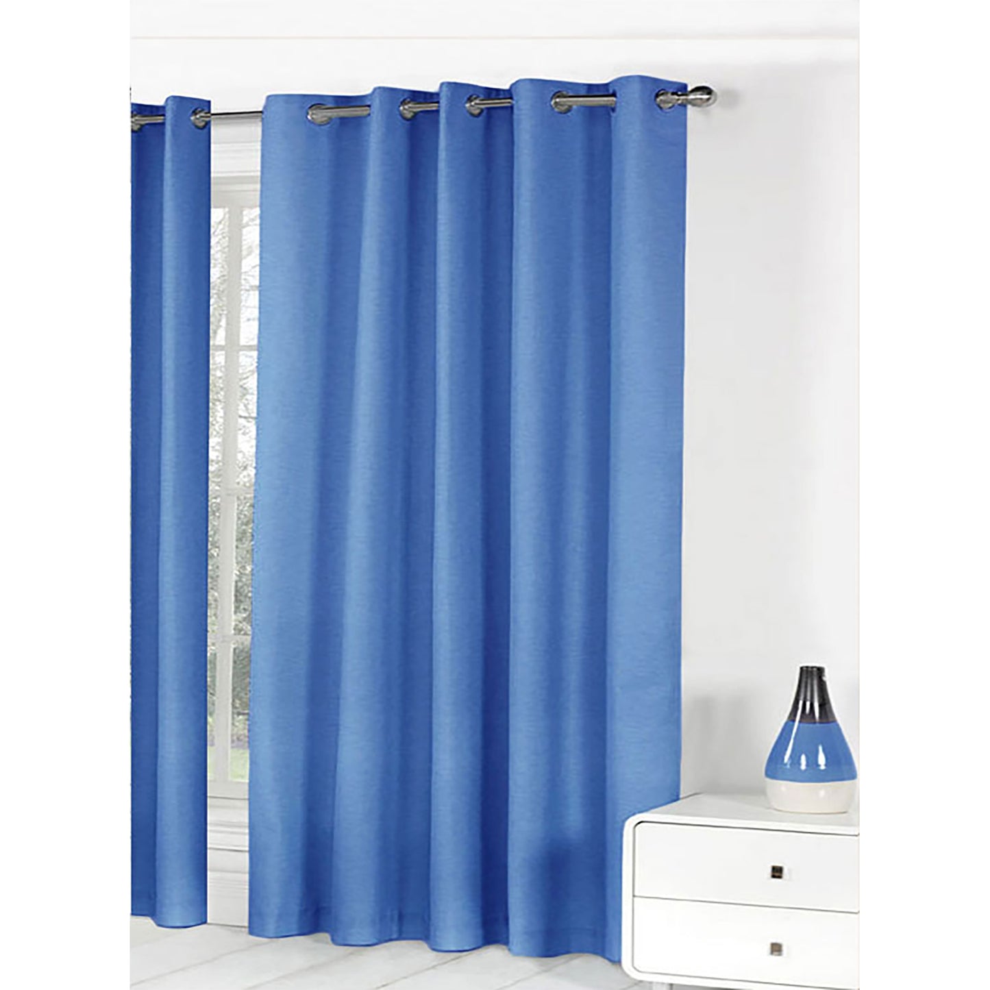 Bloomington Pair of Easy Care Eyelet Curtains Blue 180 x 221 cm Tristar Online