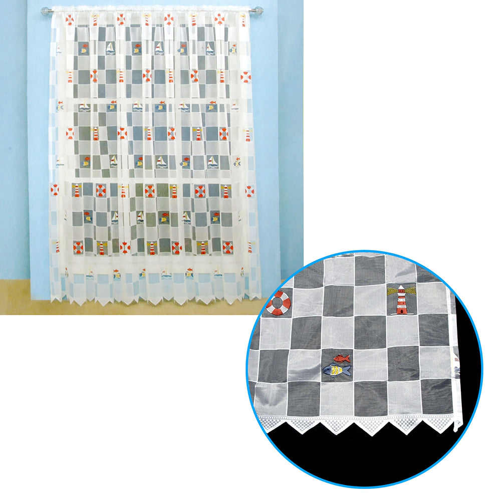 One Piece Kids CuteSheer Lace Curtain Under The Sea Sailing Boat Tristar Online