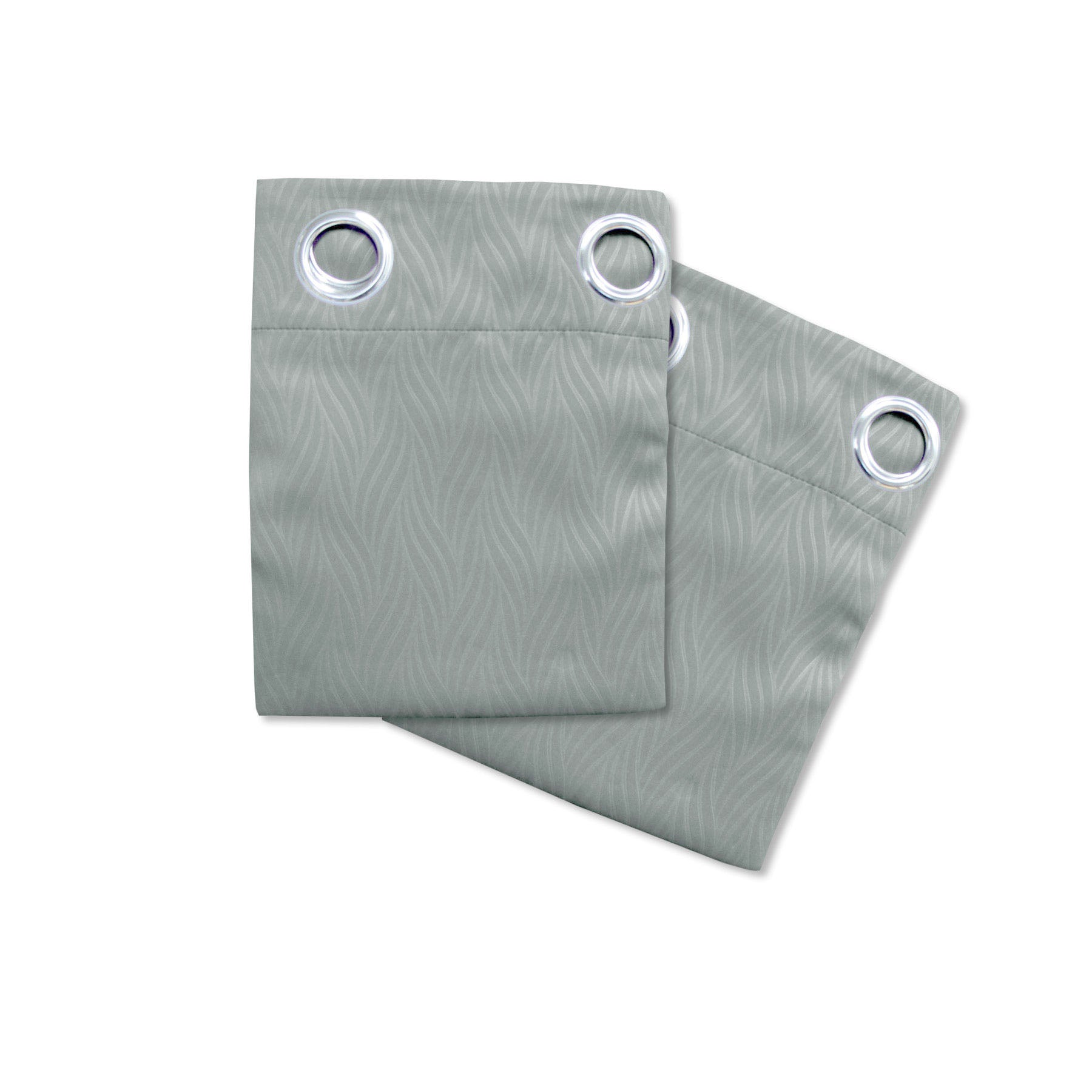Pair of Blockout Embossed Eyelet Leaf Curtains Grey Tristar Online