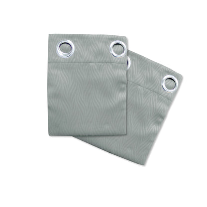 Pair of Blockout Embossed Eyelet Leaf Curtains Grey Tristar Online