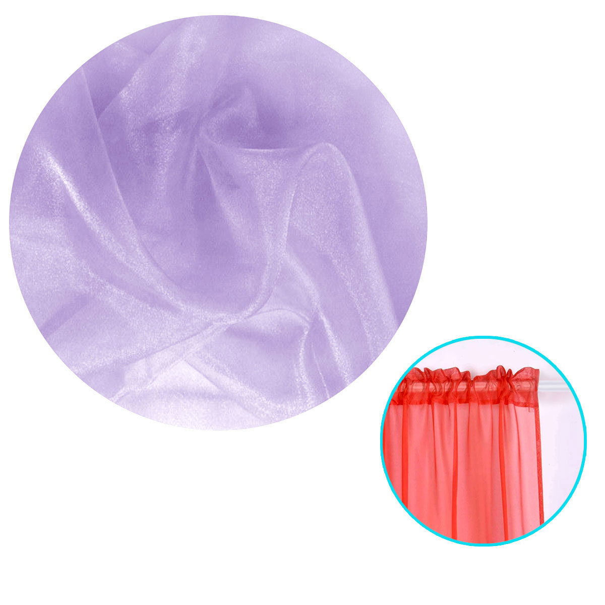 Pair of Organza Sheer Rod Pocket Curtains Lilac Tristar Online