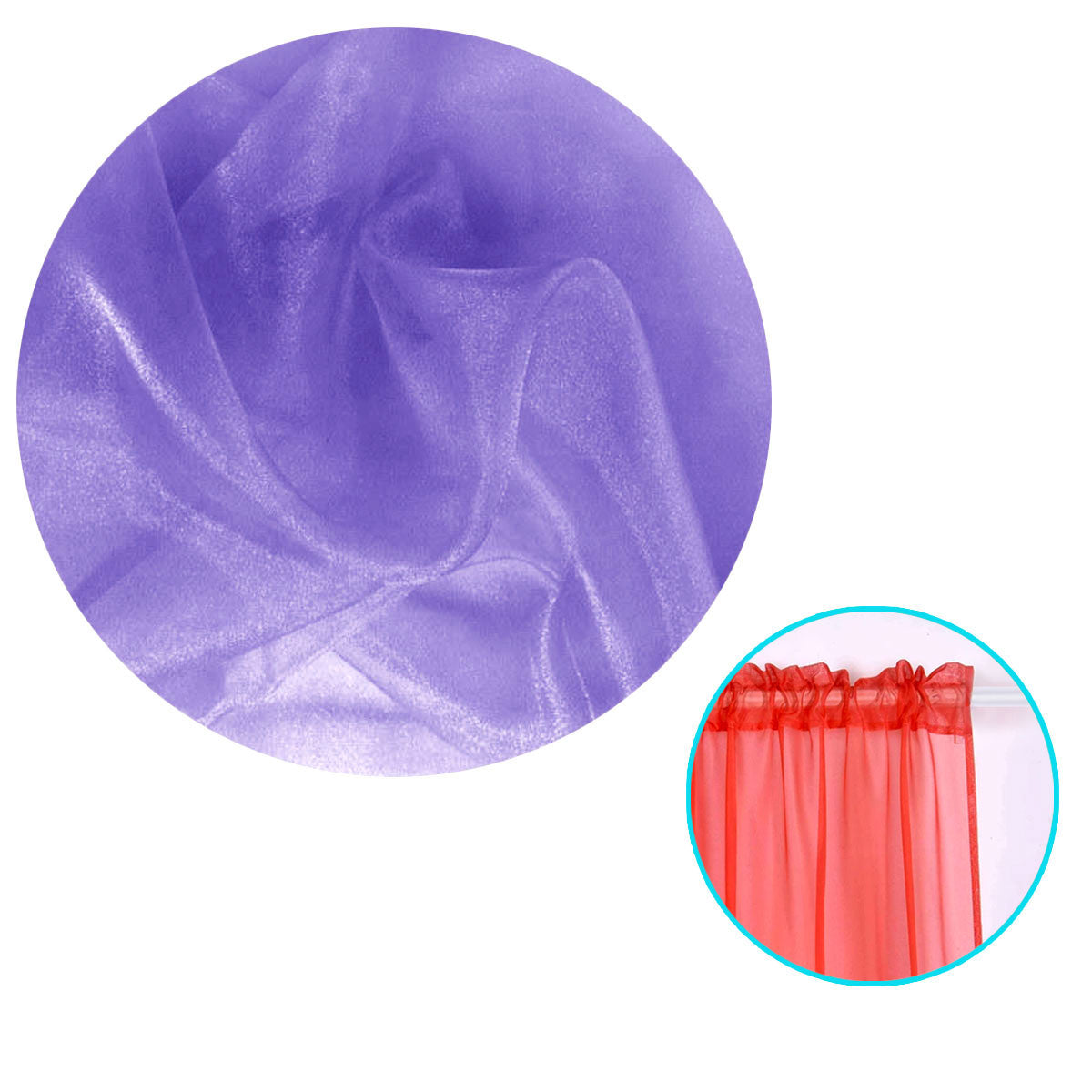 Pair of Organza Sheer Rod Pocket Curtains Purple Tristar Online