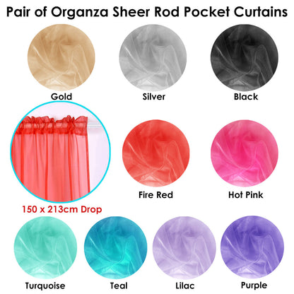 Pair of Organza Sheer Rod Pocket Curtains Purple Tristar Online