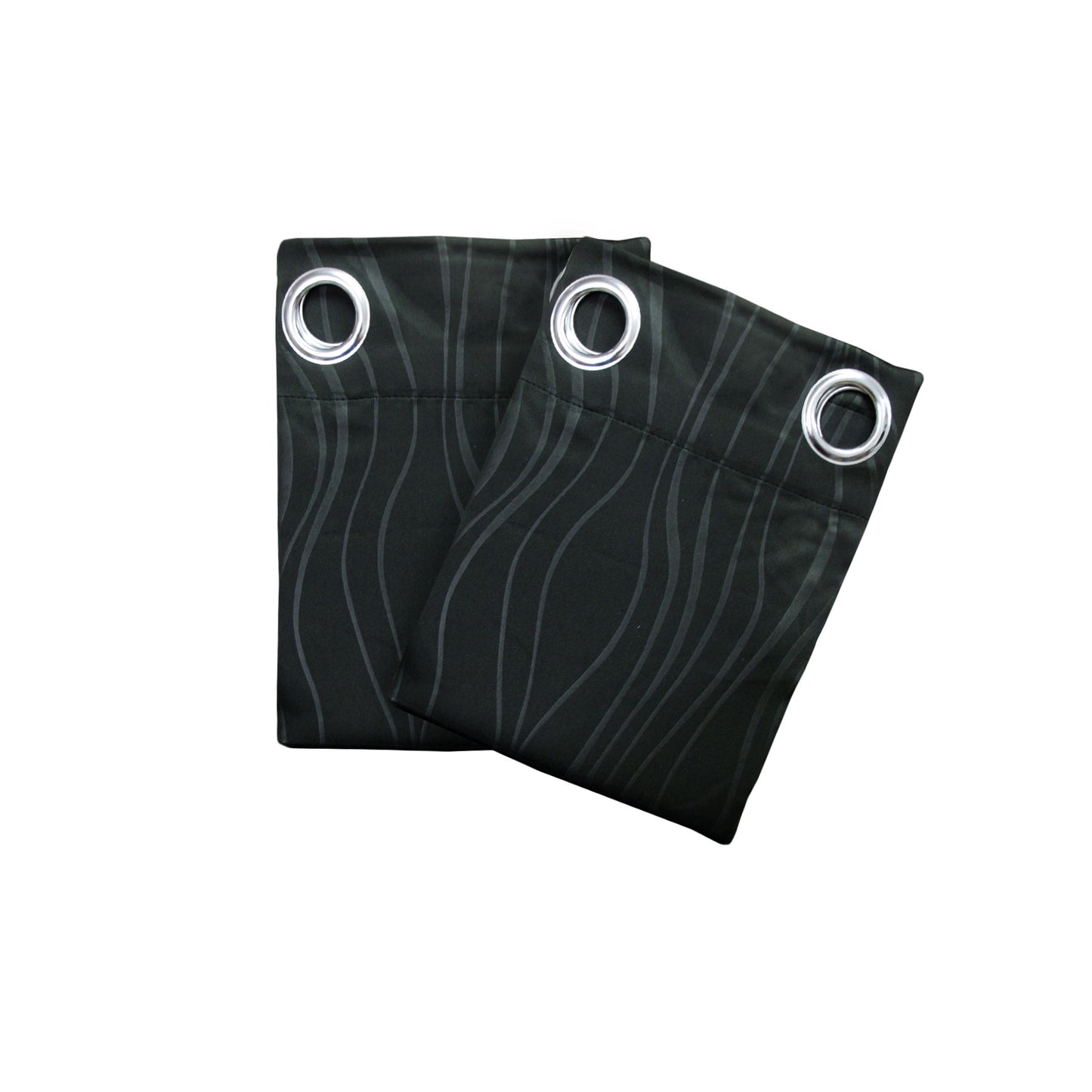 Pair of Blockout Embossed Eyelet Wave Curtains Black Tristar Online