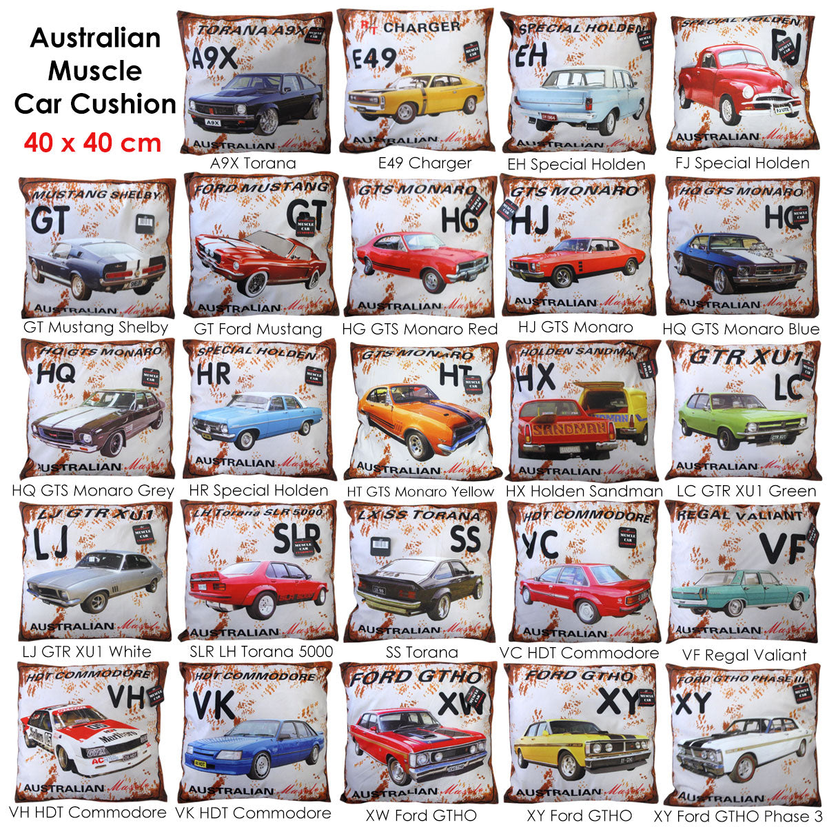 Australian Muscle Car Cushion HG GTS Monaro Red Tristar Online