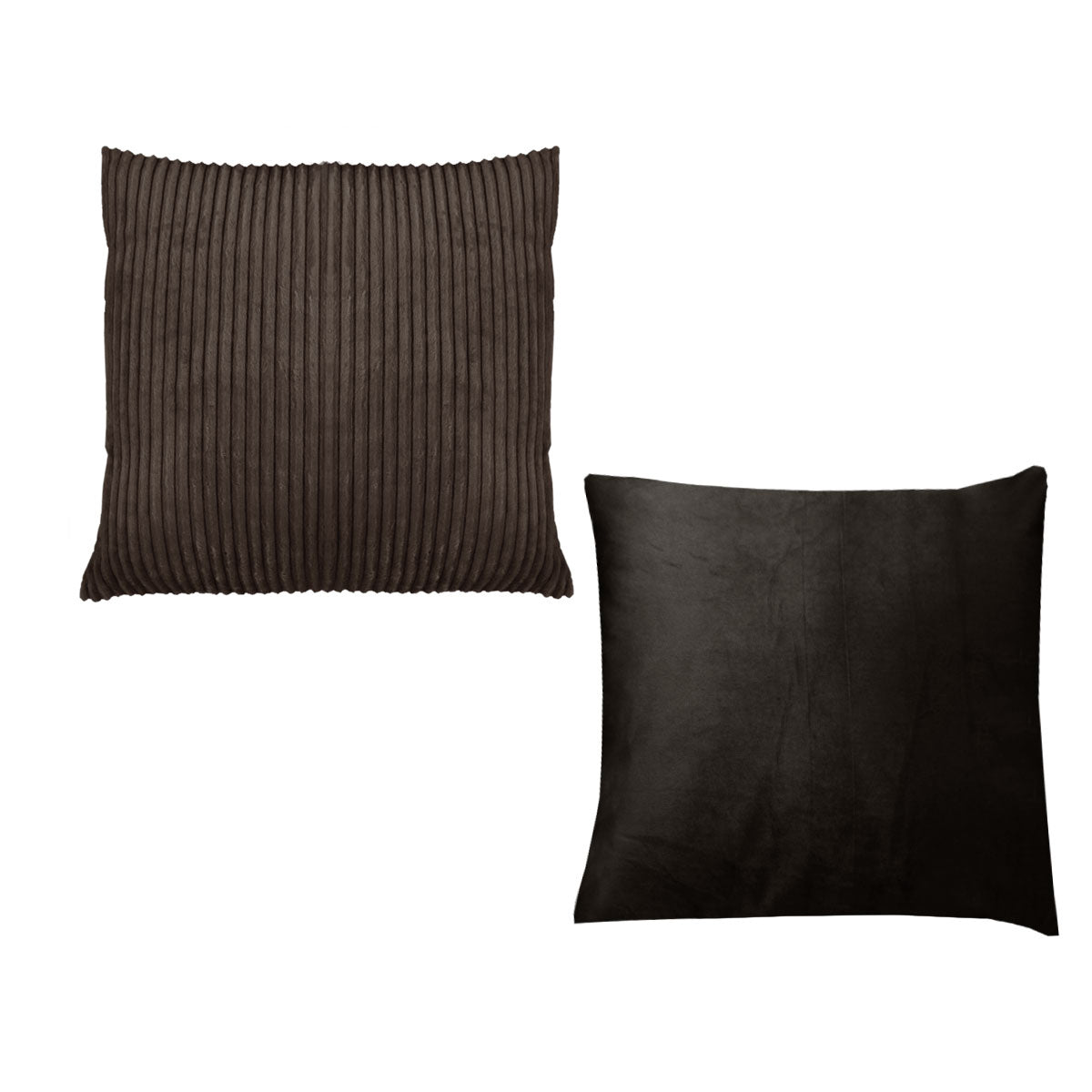 Pair of Calico Cordury Cushions Chocolate Tristar Online