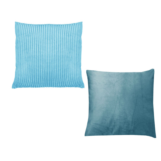 Pair of Calico Cordury Cushions Sky Tristar Online