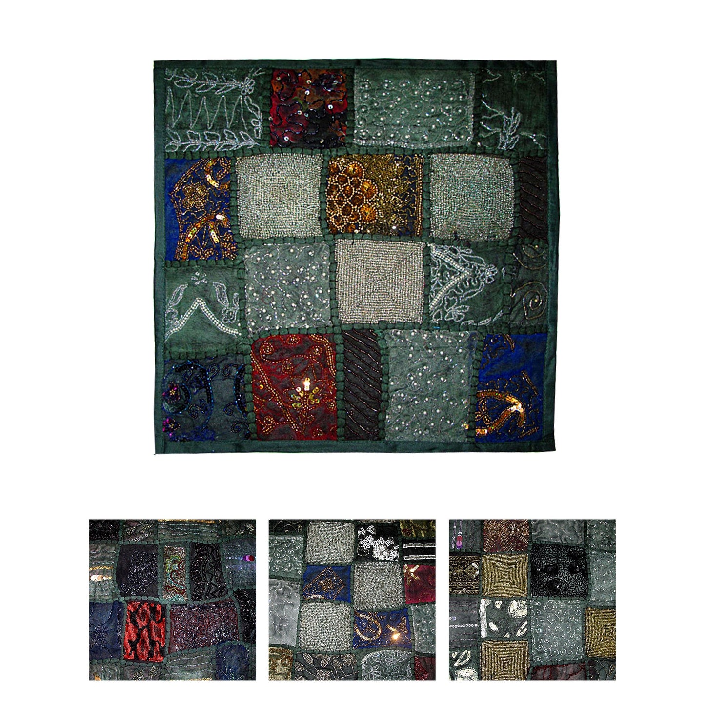 Hand Crafted Beaded Cushion Cover Forest Tristar Online