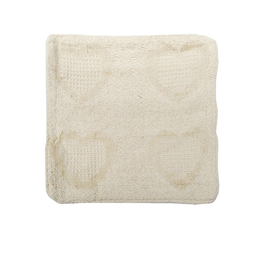 Cotton Knitted Cushion Cover Heart Natural Tristar Online