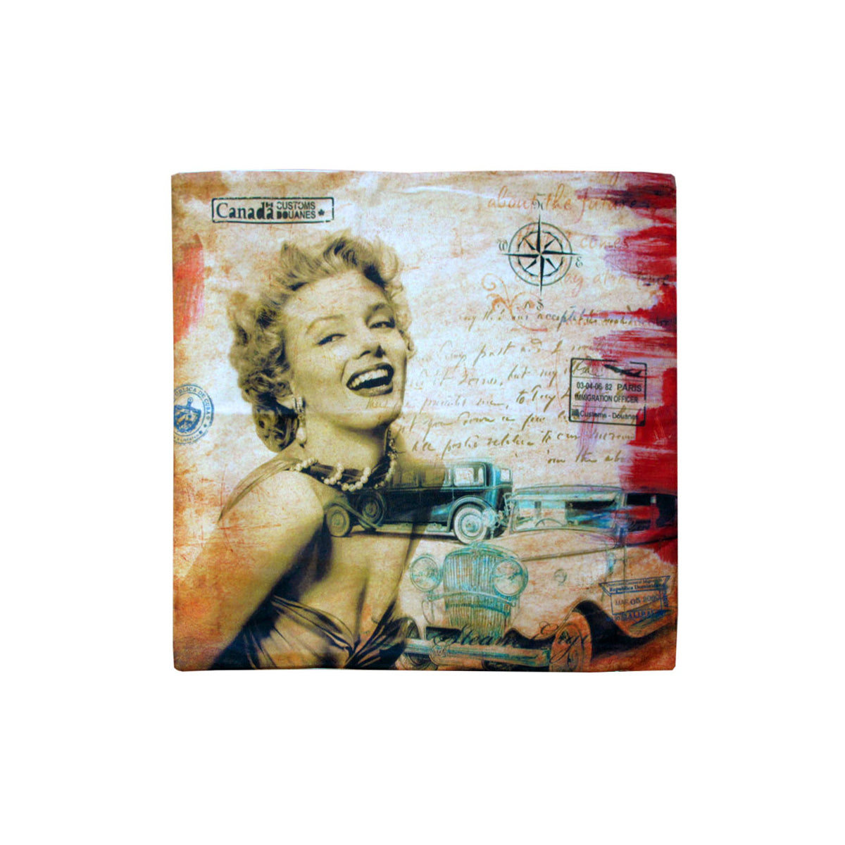 Marilyn Monroe Retro Cars Square Cushion Cover Tristar Online