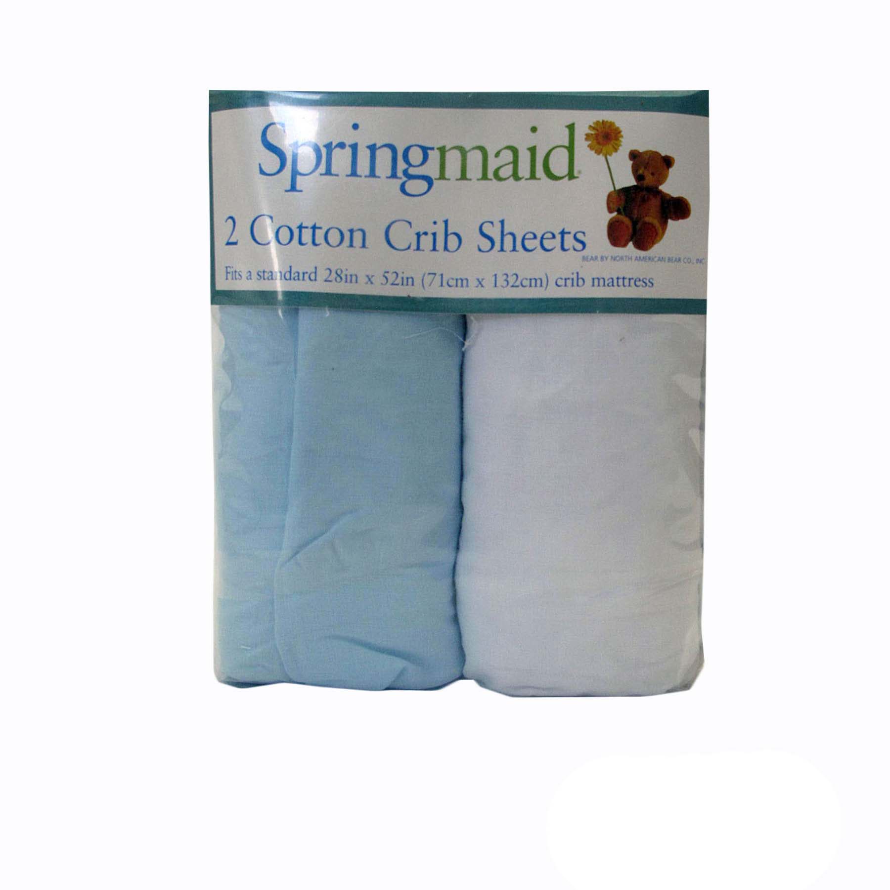 2 Piece of Baby Cot Cotton Fitted Sheet Blue & White Tristar Online