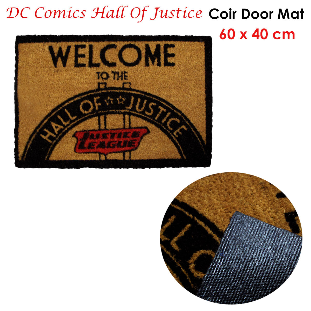 DC Comics Coir Door Mat - Hall Of Justice Tristar Online