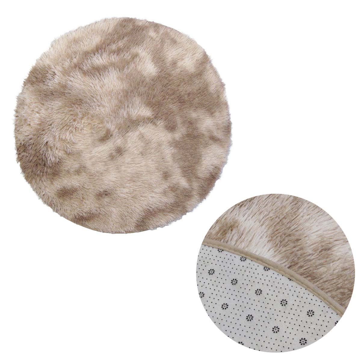 2-Toned Extra Light Weighted Shaggy Fluffy Floor Mat Natural Tristar Online
