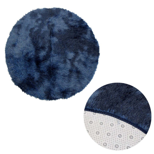 2-Toned Extra Light Weighted Shaggy Fluffy Floor Mat Navy Tristar Online
