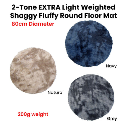 2-Toned Extra Light Weighted Shaggy Fluffy Floor Mat Navy Tristar Online