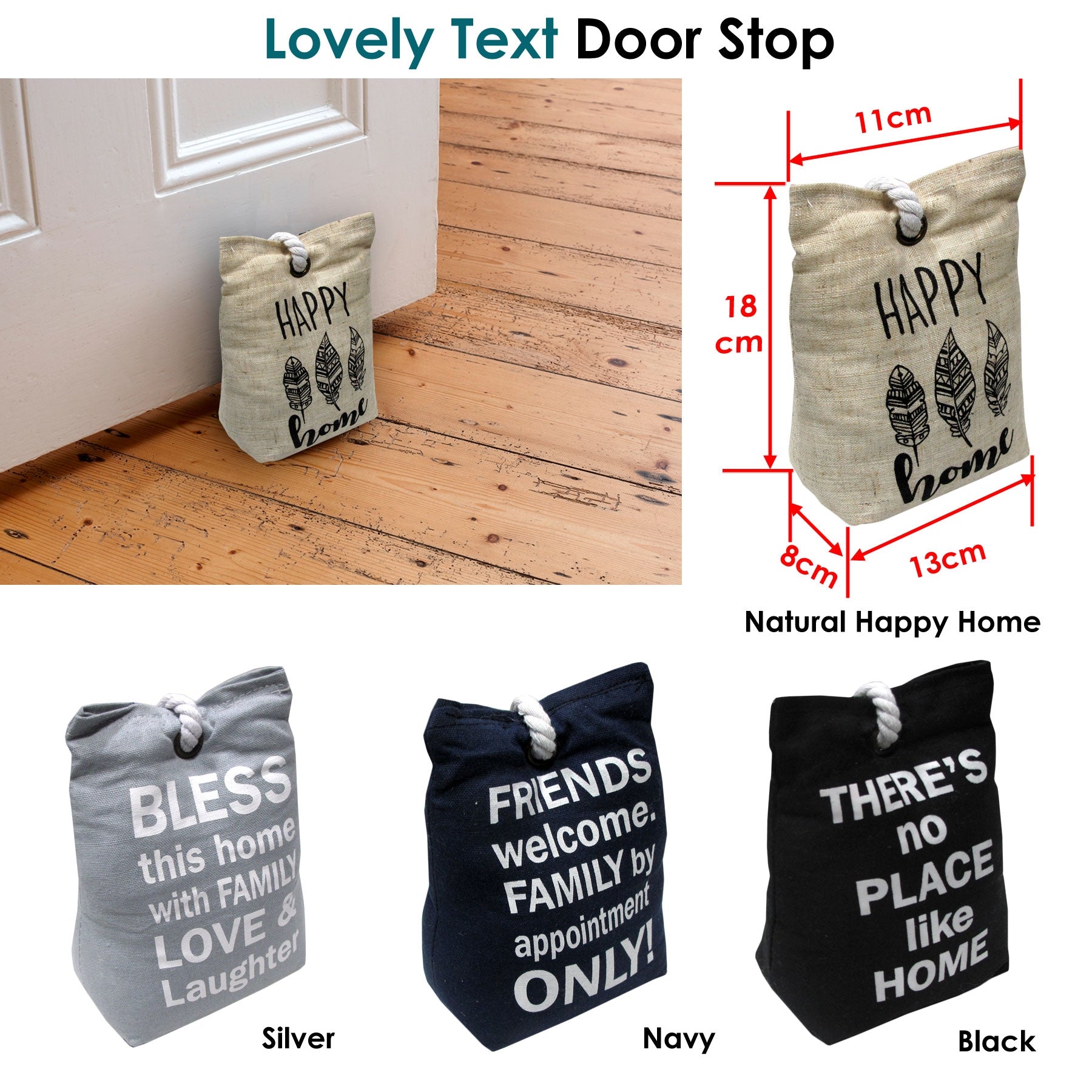 Door Stop Bag Navy Approx 0.98kg Tristar Online