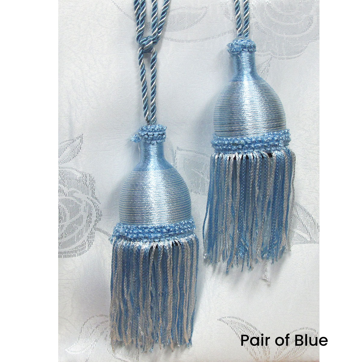 Pair of Curtain Tassel Rope Ties 52cm Blue Tristar Online