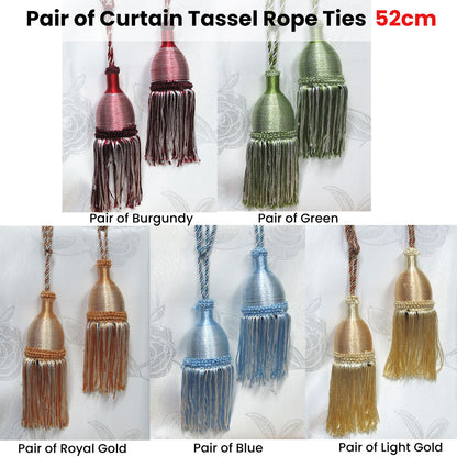 Pair of Curtain Tassel Rope Ties 52cm Blue Tristar Online