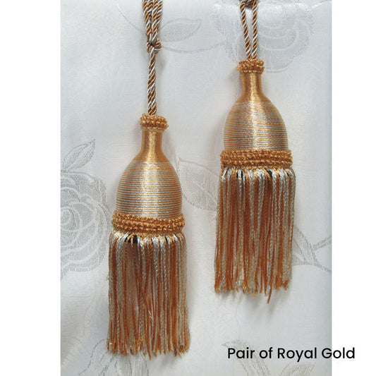 Pair of Curtain Tassel Rope Ties 52cm Royal Gold Tristar Online