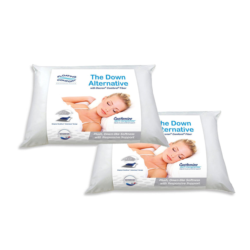 Mediflow Twin Pack Adjustable Floating Comfort Down Alternative Waterbase Pillows Tristar Online