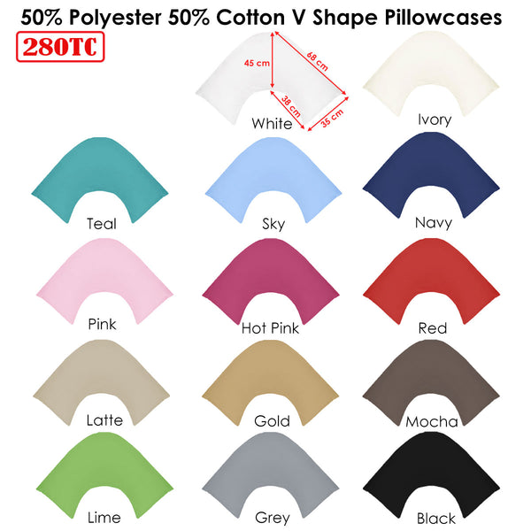280TC Polyester Cotton V Shape Pillowcase Pink Tristar Online