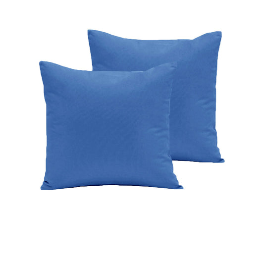 Pair of  280TC Polyester Cotton European Pillowcases Mid Blue Tristar Online