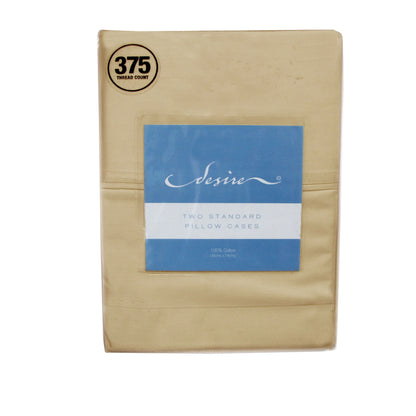 Pair of Cotton Standard Pillowcases 375TC Bone Tristar Online